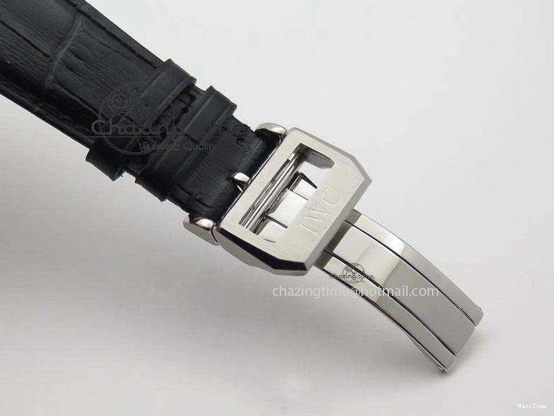 MIROTIME 0518 UrbanStyle Portuguese Tourbillon Power Reserve Moonphase SS White Dial On Black Leather Strap 7318